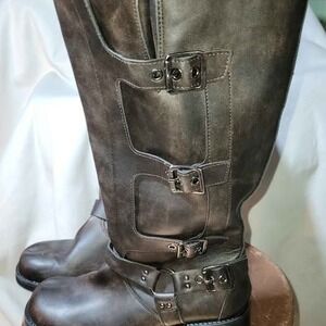 Madden NYC Women's Faux Leather Tall Moto Boots (Size 11)